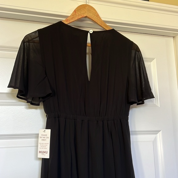 NEW SHOW ME YOUR MUMU Emily Empire Maxi Dress  Black sz XXS - Picture 4 of 6